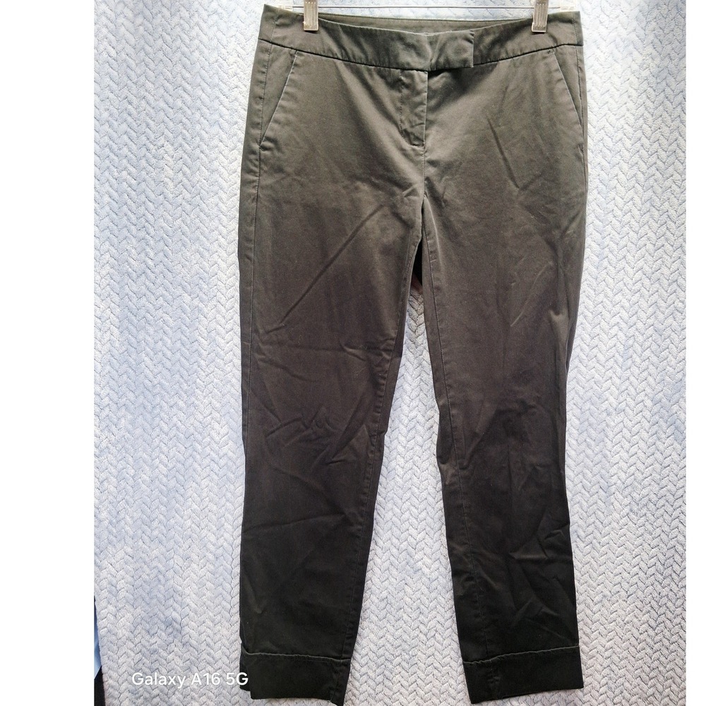 Kenar Womens Black Ankle Trousers Size 2 Cuffed Hem Stretch Dress Pants Office